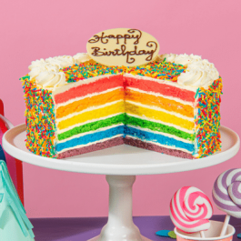 Red Nose Day Rainbow Cake - Nicky's Kitchen Sanctuary